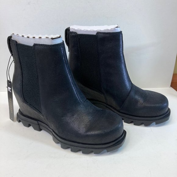 Sorel Shoes - Sorel Joan of Artic Wedge III Chelsea Black Womens Boots Size 5 New